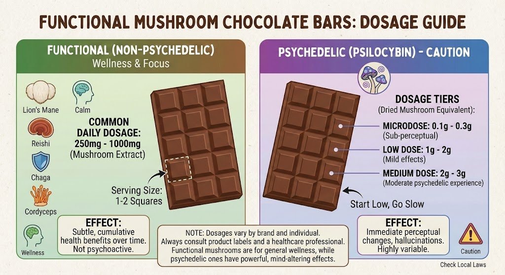Best Dosage for Functional Mushroom Chocolate Bars